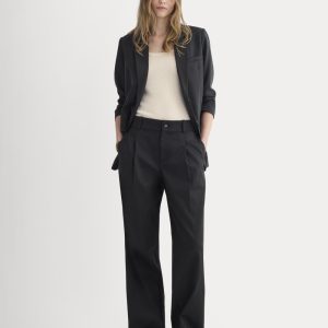 Wide-Leg Trouser in Buttersmooth | Black | 30 Inseam