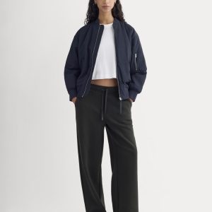 Luxe Fleece Wide-Leg Sweatpant | Black
