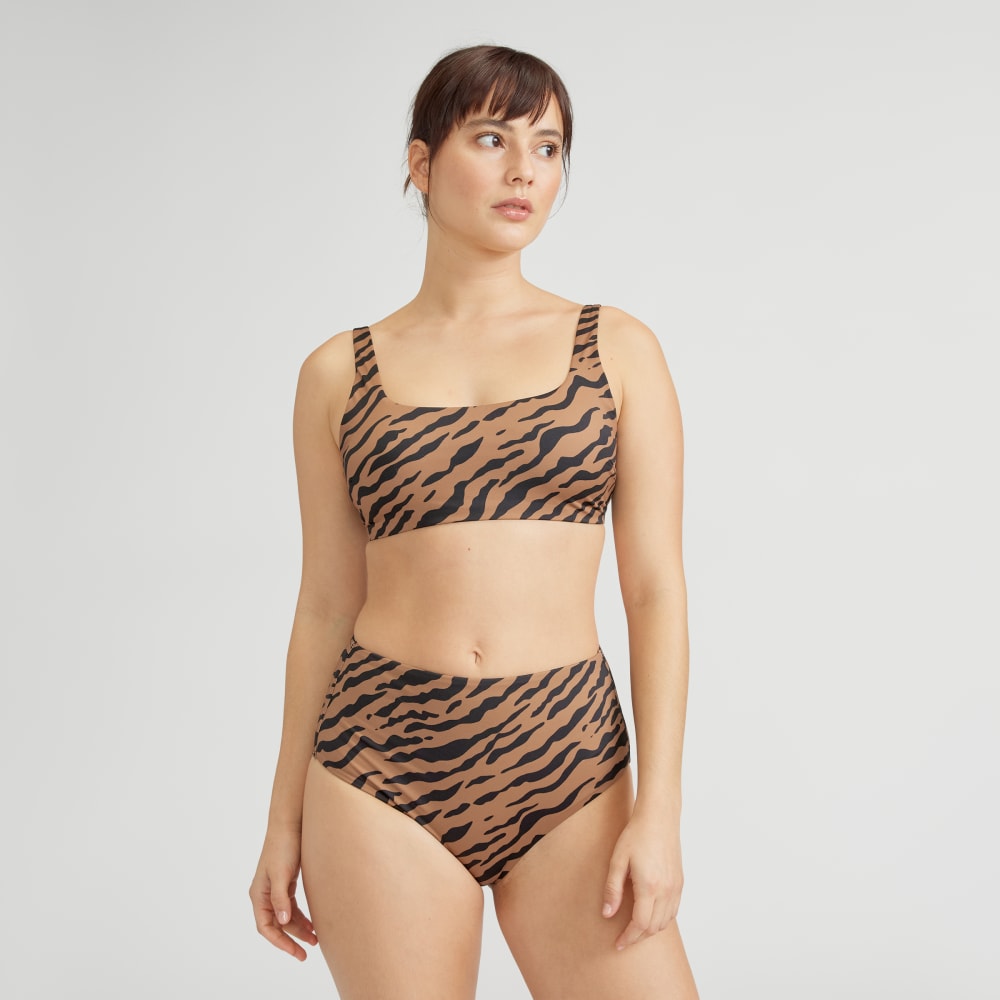 The Square-Neck Bikini Top | Tiger Stripe Toasted Coconut - Image 4