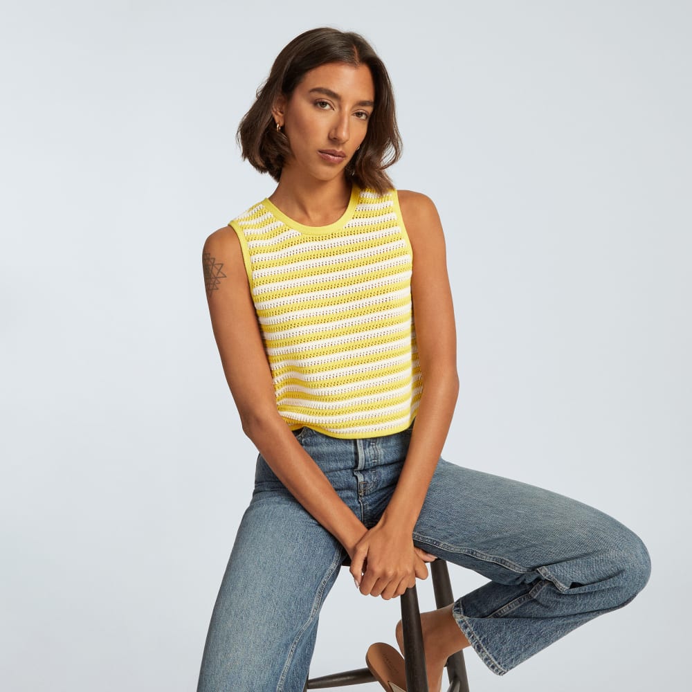 The Crochet Knit Cami | Canvas / Lemon - Image 6