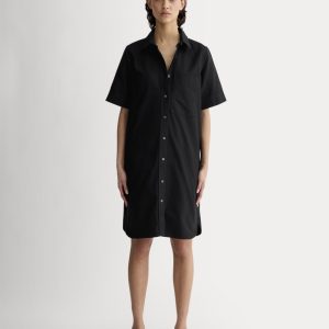 The Oxford Short-Sleeve Shirt Dress | Black