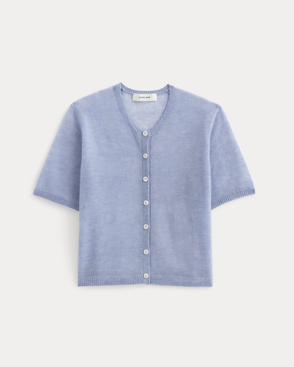 The Air Alpaca? Short-Sleeve Cardigan | Soft Blue - Image 2