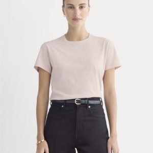 The Box-Cut Tee in Essential Cotton | Soft Rose | No Pocket