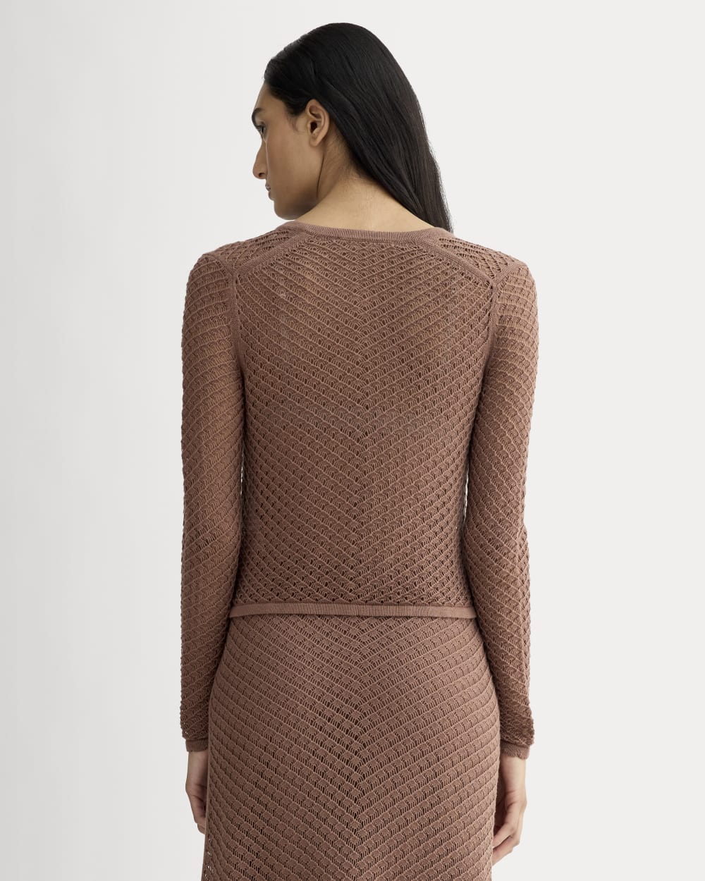 The Lace Knit Cardigan | Mocha - Image 5