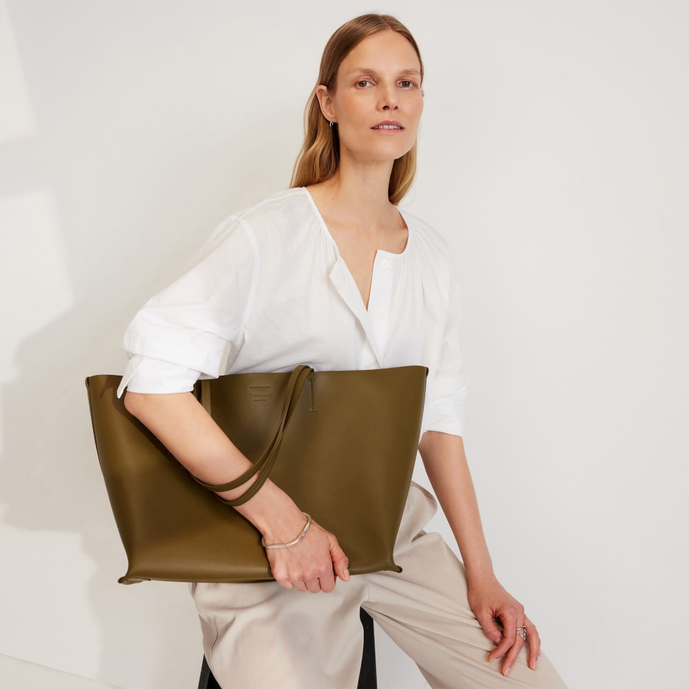 The Luxe Italian Leather Tote | Beech - Image 2