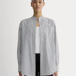 The Oversized Shirt in Ultrasoft Cotton | Optic White / Black