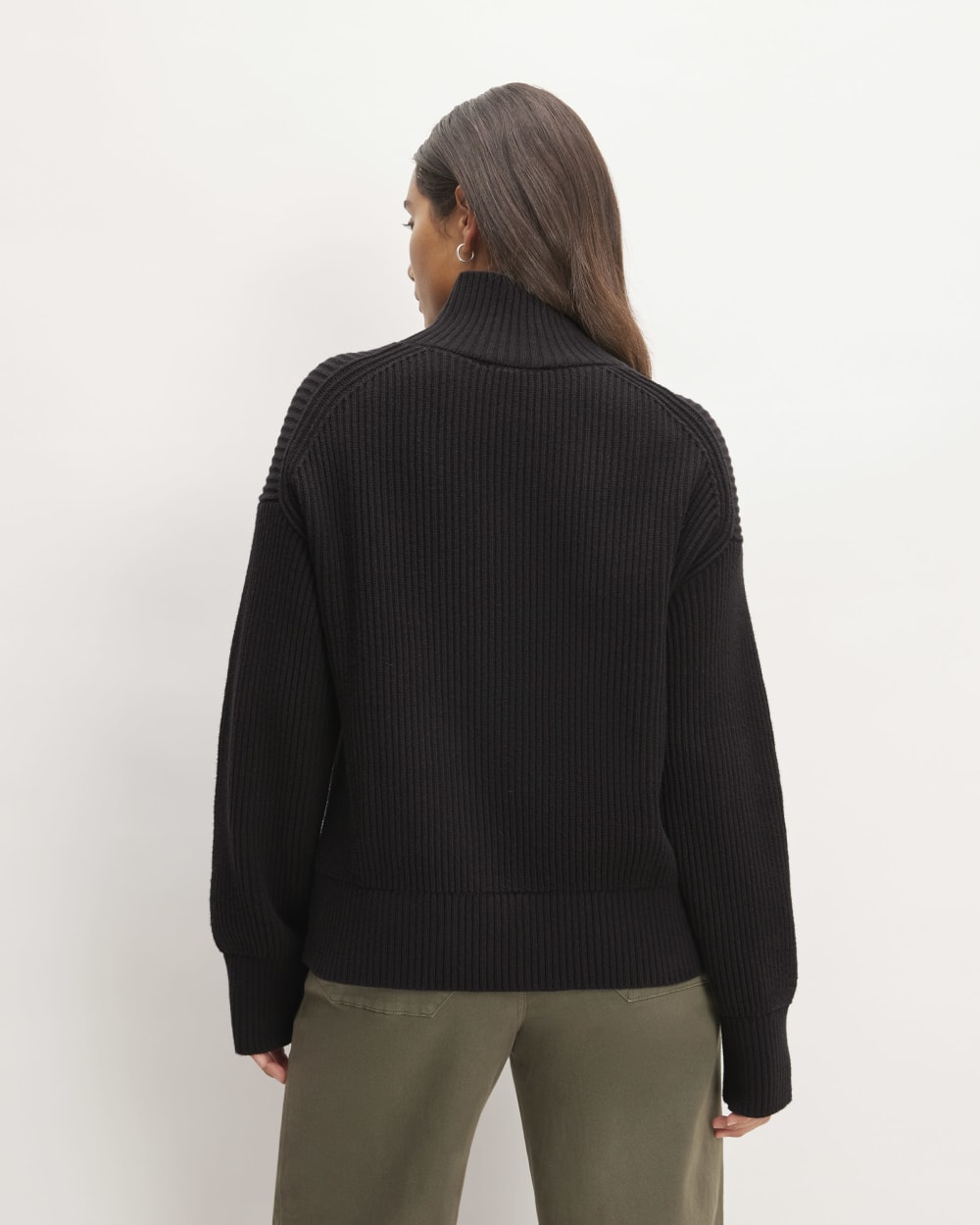 The Organic Cotton Ribbed Turtleneck | Black - Image 6