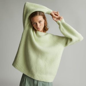 The SuperFuzz Alpaca Oversized Crew | Seafoam Green