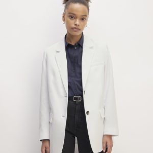 The Oversized Blazer in Buttersmooth | White