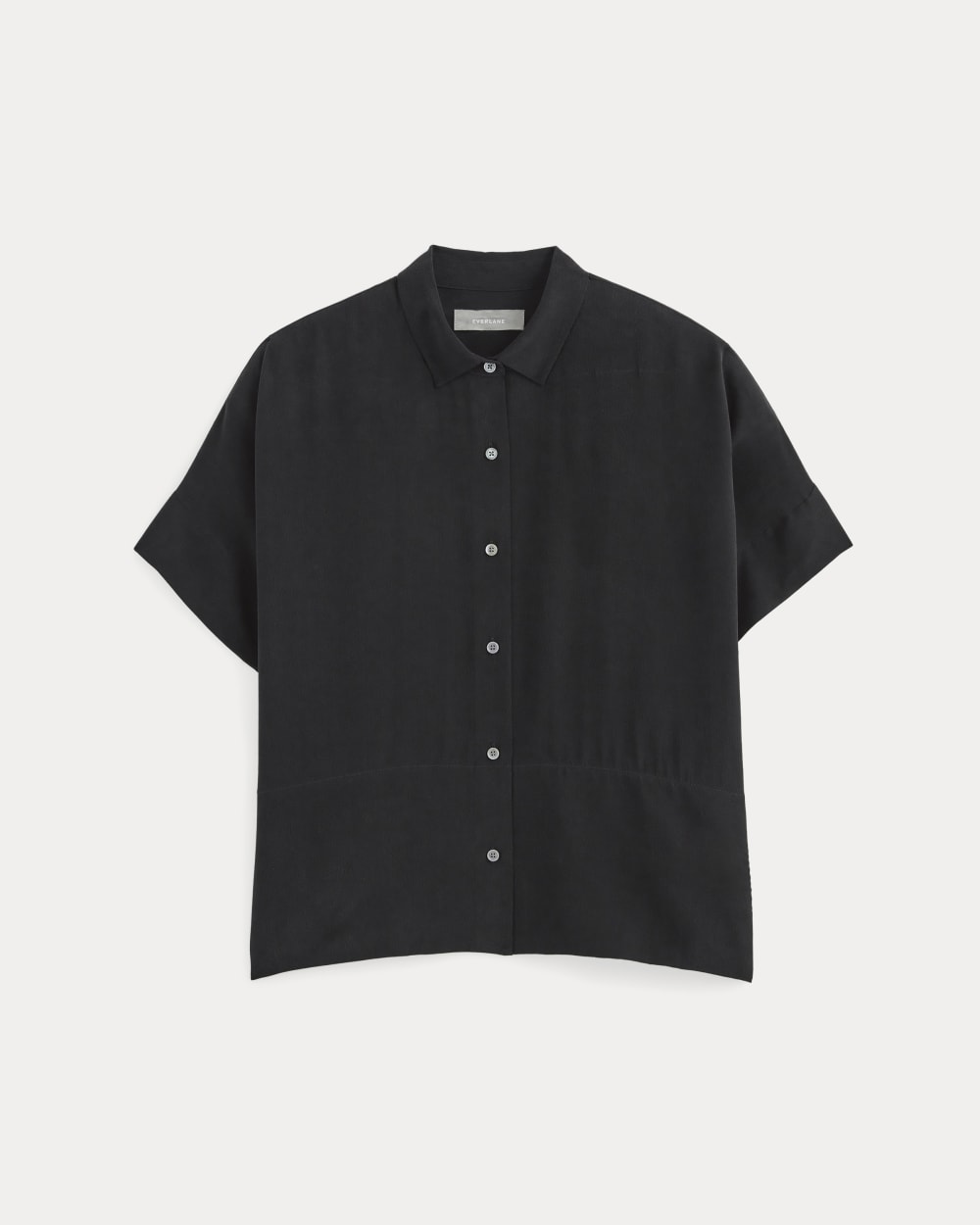 The Boxy Shirt in Washable Silk | Black - Image 2