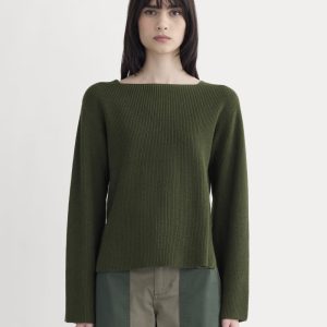 The Boatneck Top in Everyday Cotton | Dark Green