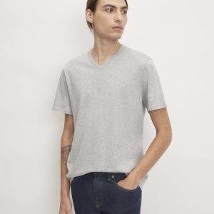 The Organic Cotton V-Neck Tee |  Heathered Grey