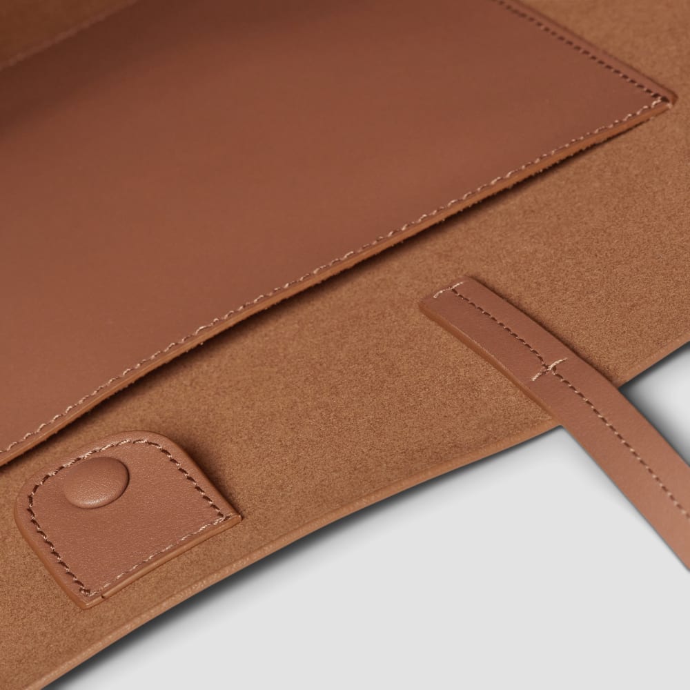 The Luxe Italian Leather Tote | Cognac - Image 5