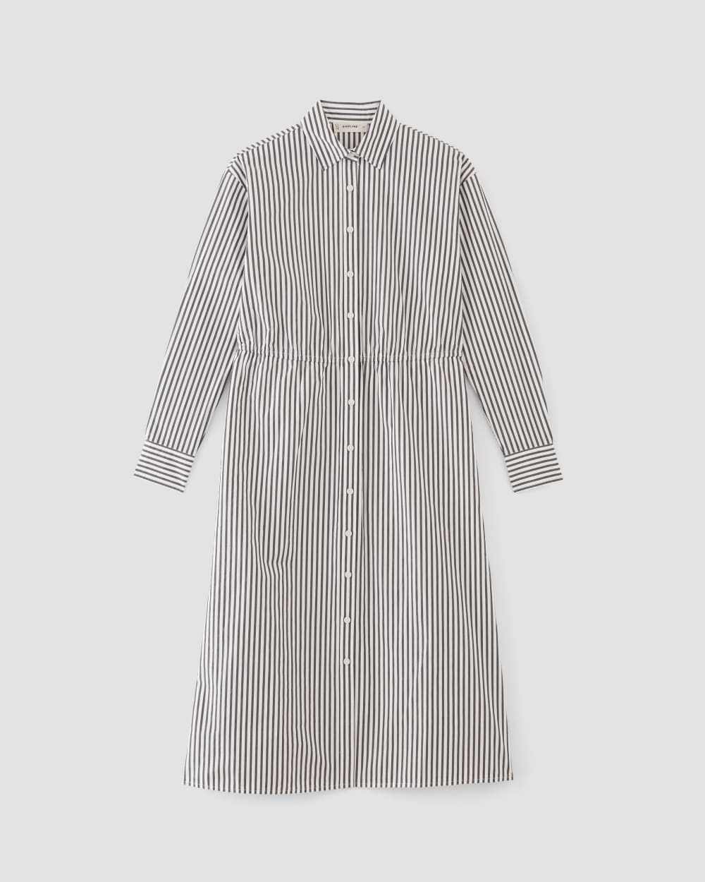 The Supima? Cotton Midi Shirt Dress | Optic White / Black - Image 2