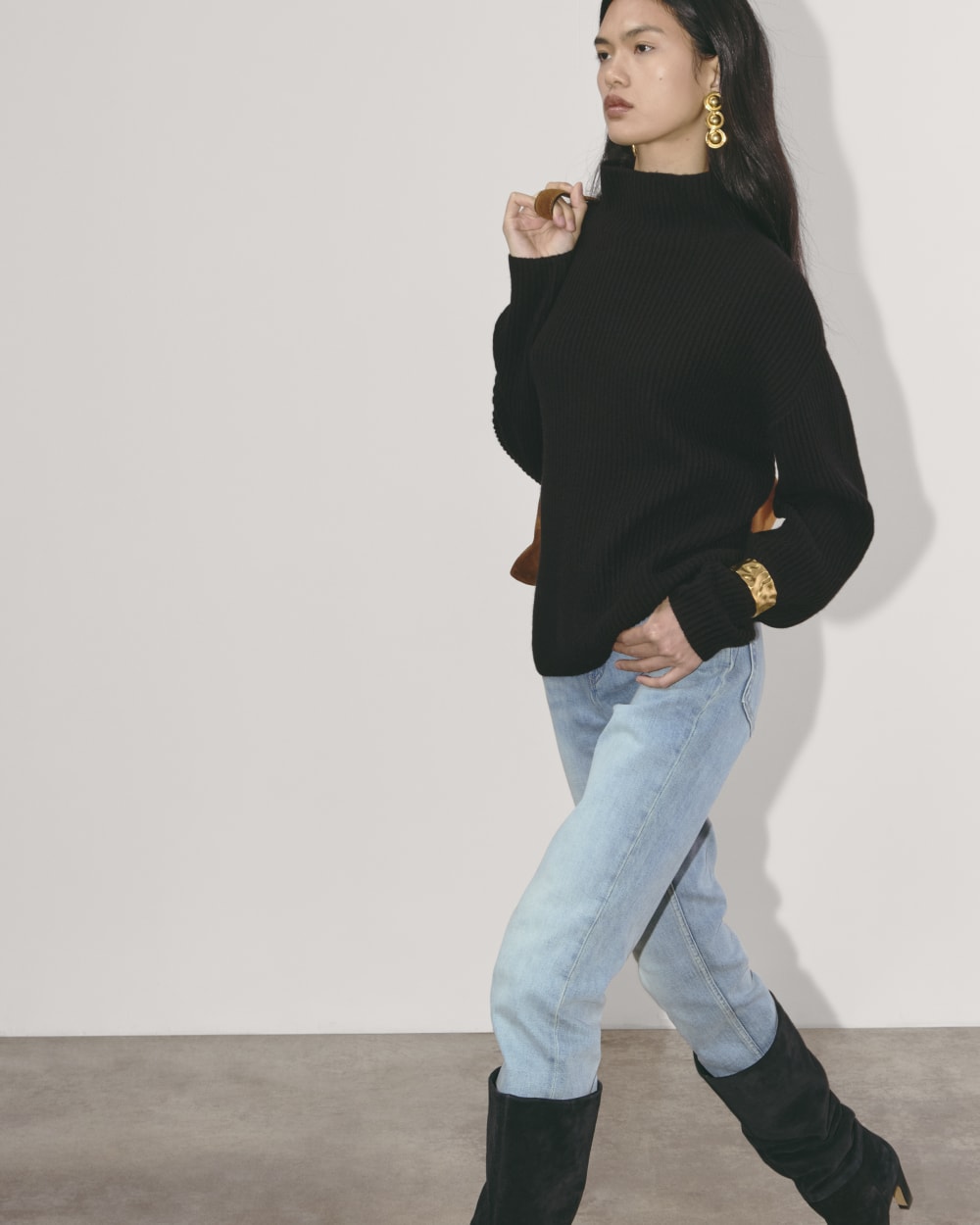 The Fisherman Turtleneck in Wool Cashmere | Black - Image 5