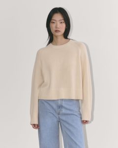 The Boxy Crew in Cashmere | Creme