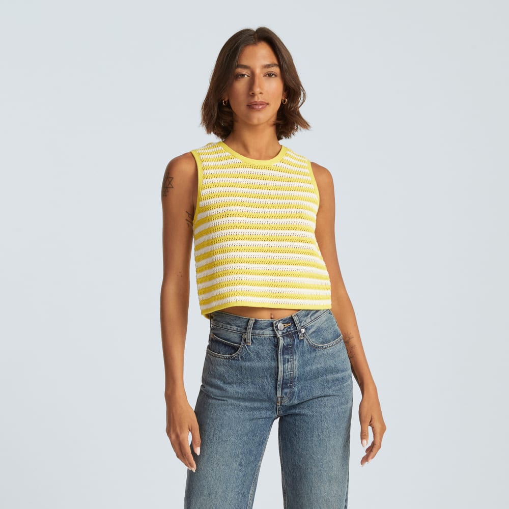 The Crochet Knit Cami | Canvas / Lemon - Image 2