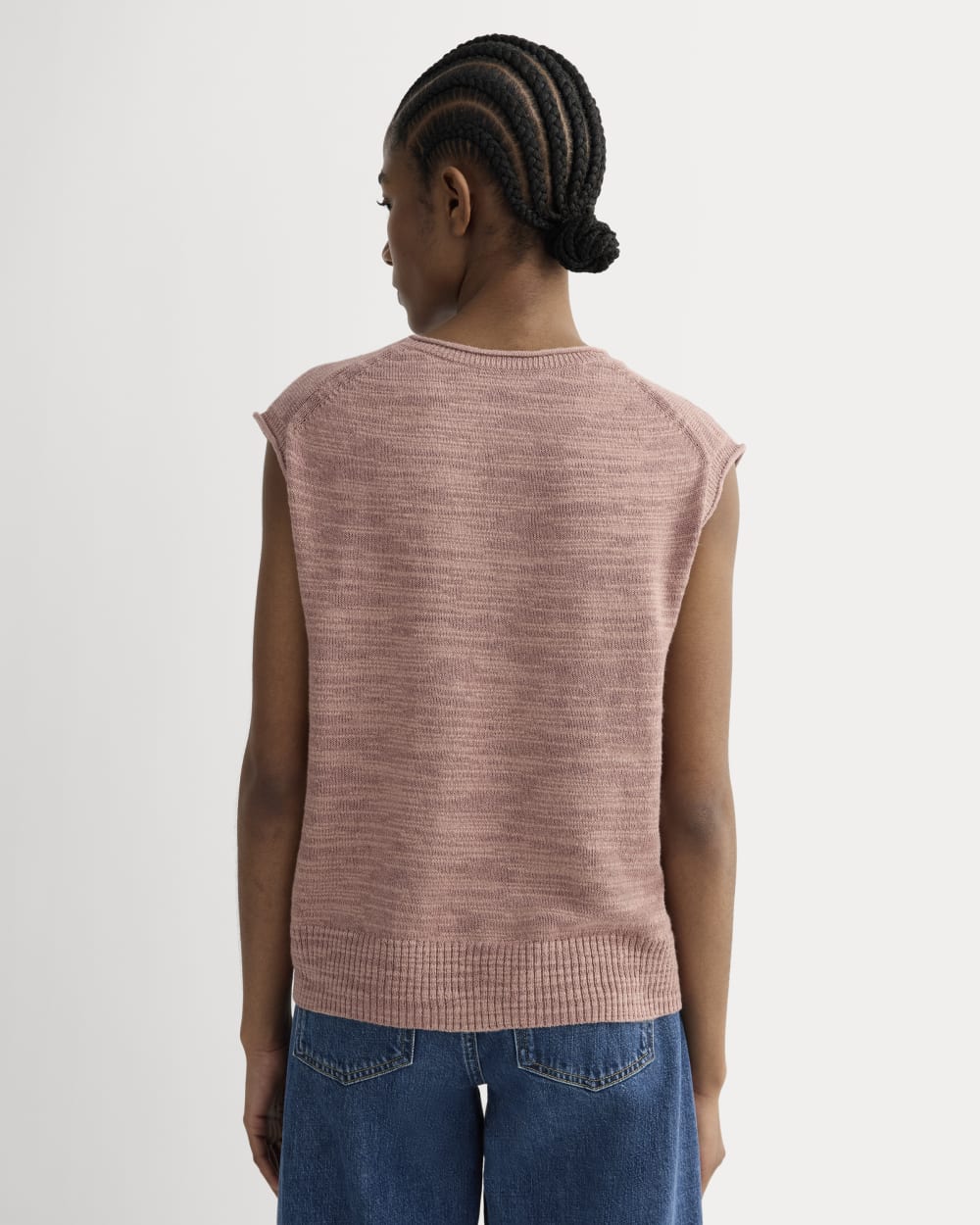 The Muscle Sweater in Cotton Linen | Rose Dusk - Image 5