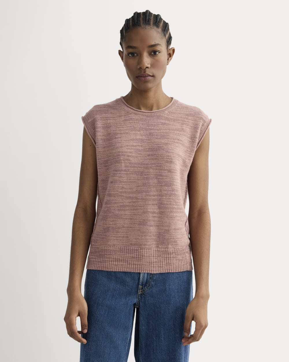 The Muscle Sweater in Cotton Linen | Rose Dusk