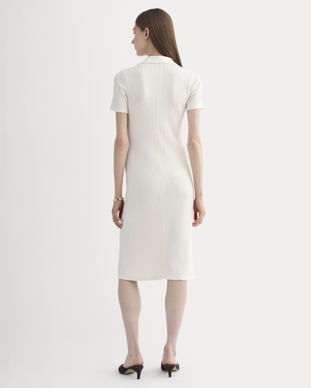 The Cozy Rib Polo Dress | Bone - Image 4
