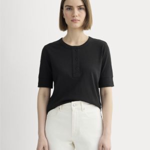 The Henley in Cotton Linen | Black