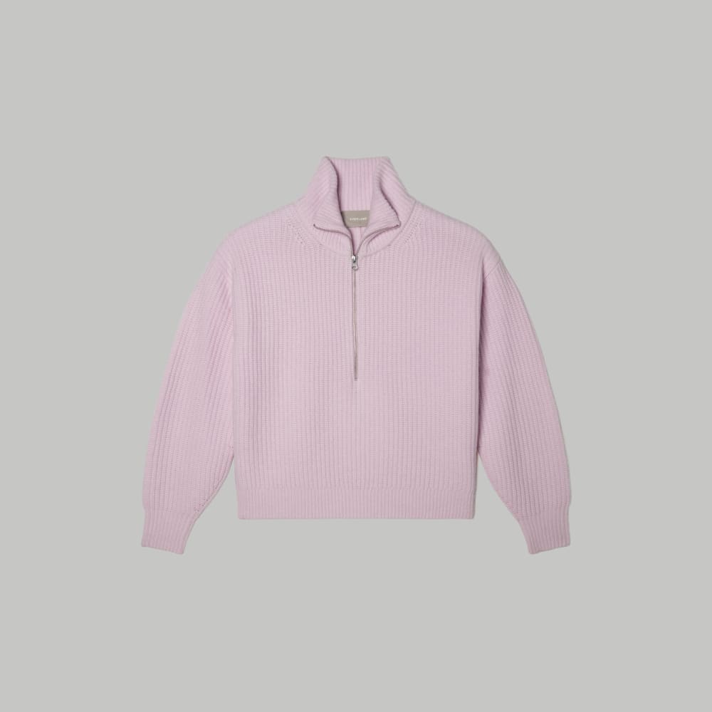 The Half-Zip Sweater in Luxe Merino | Light Lilac - Image 2