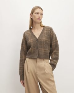 The Alpaca V-Neck Cropped Cardigan | Cocoa / Tiger's Eye
