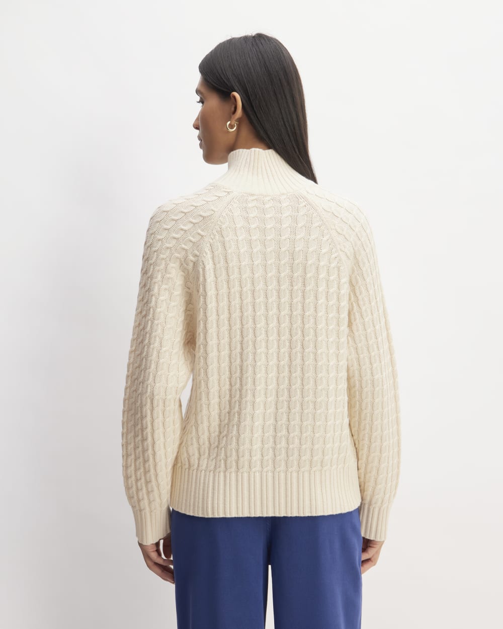 The Cotton Merino Cable Turtleneck | Canvas - Image 6