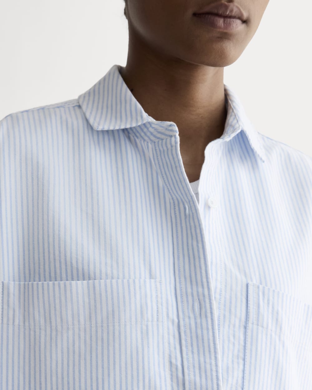 The Boxy Oxford | White / Blue - Image 4