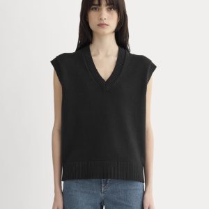 The Boxy Vest in Everyday Cotton | Black
