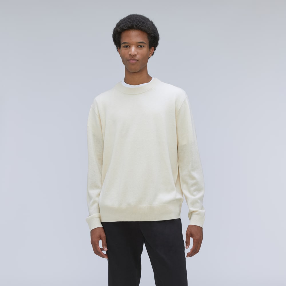 The Merino-Blend Crewneck Sweater | Off White