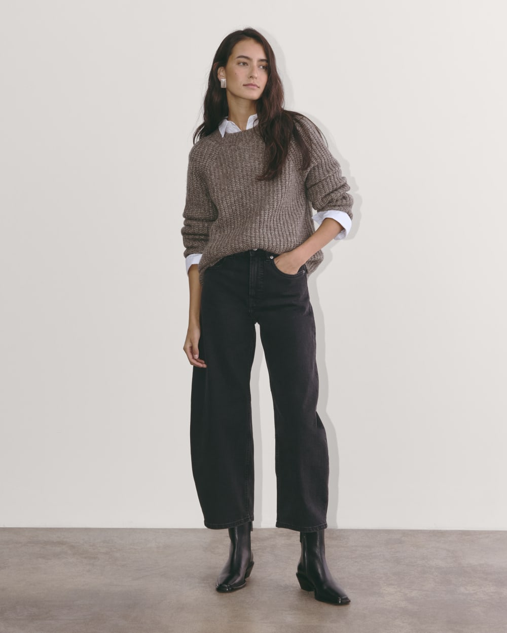 The Fisherman Crew in Cloud | Taupe Melange - Image 3