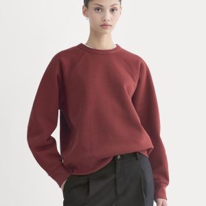 Luxe Fleece Raglan Crewneck | Merlot