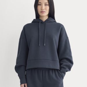 Cropped Luxe Fleece Hoodie | Navy