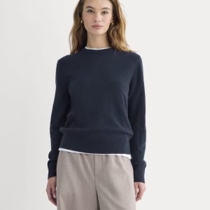 Cashmere Slim Crew Sweater | Navy