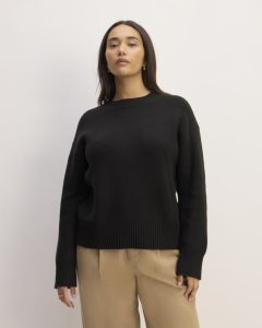 The Cotton Honeycomb Square Crew | Black