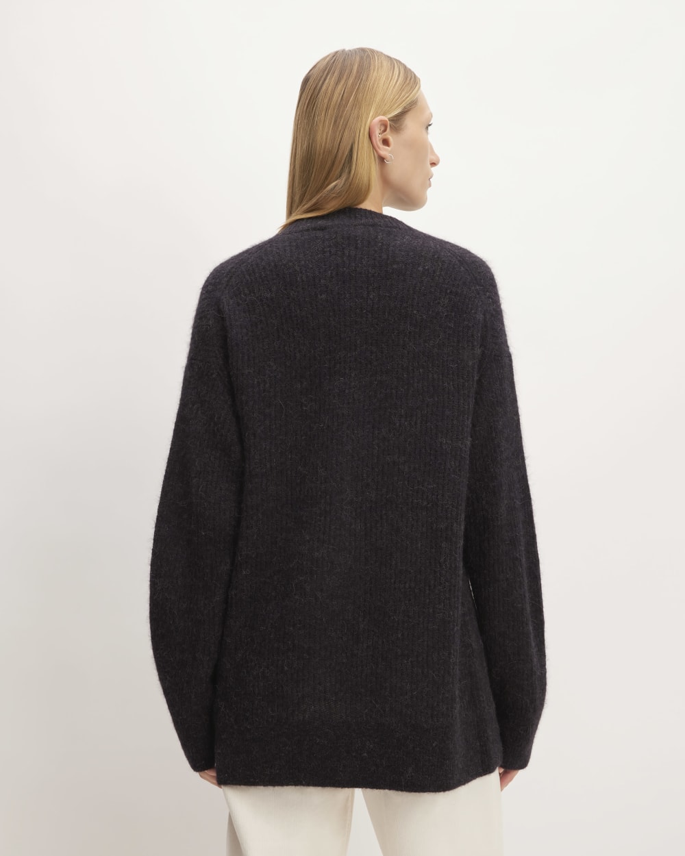 The Alpaca Oversized Cardigan | Heathered Black - Image 6