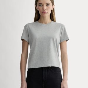 The Box-Cut Tee in Essential Cotton |  Heathered Grey | No Pocket