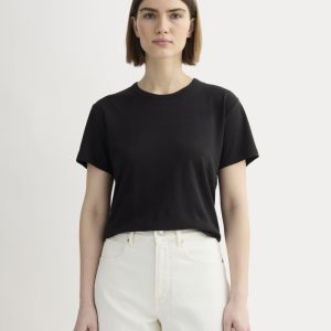 The Box-Cut Tee in Cotton Linen | Black