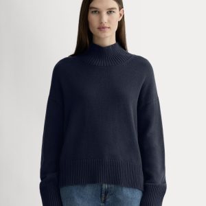 The Boxy Turtleneck in Everyday Cotton | Navy