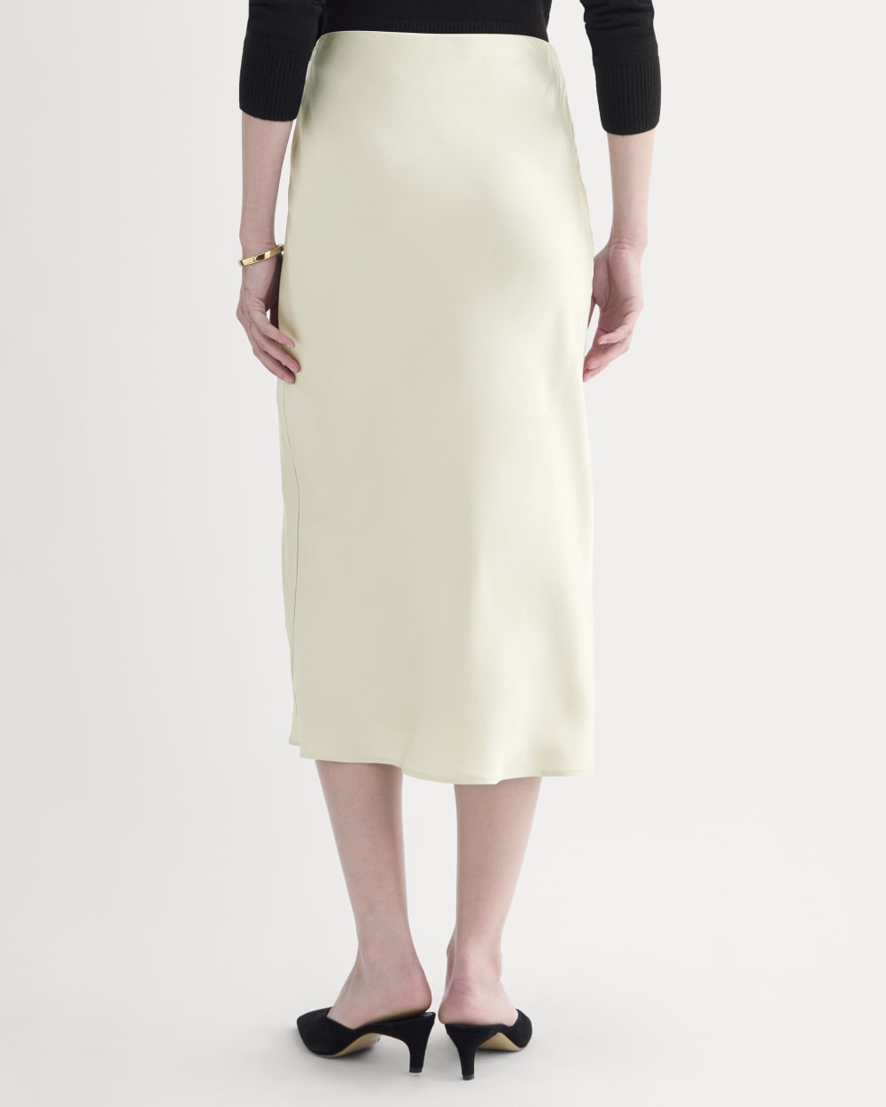 Slip Skirt in Silk Charmeuse | Bone - Image 6