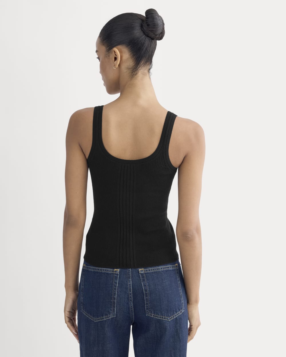 The Light Ribbed Cami in Ultrasoft Merino | Black - Image 5