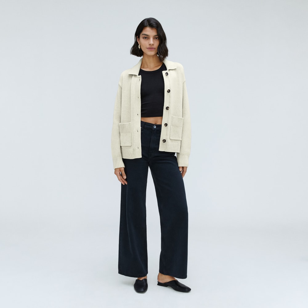 The Cotton Chore Sweater Jacket | Canvas - Image 6