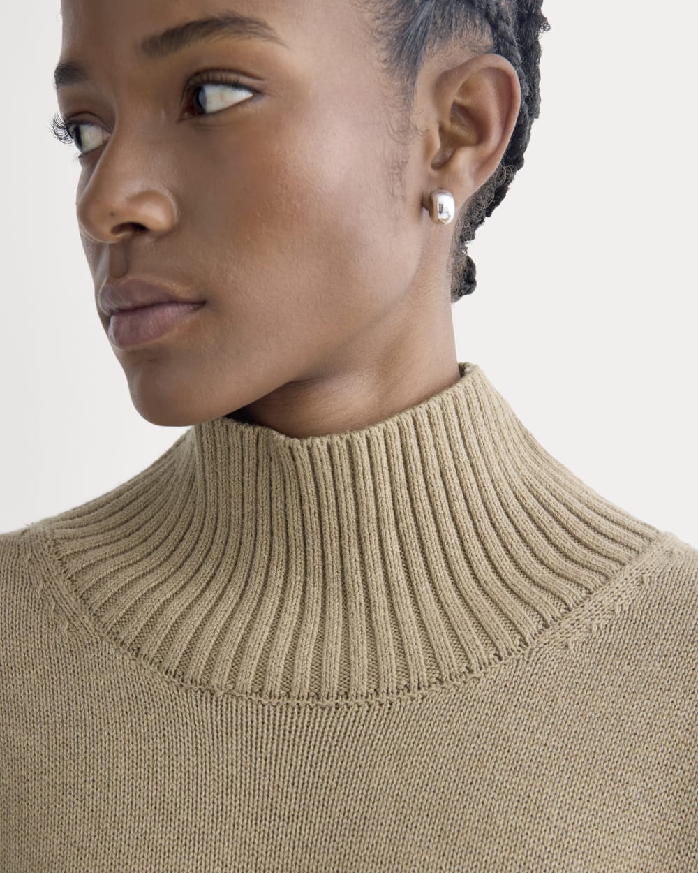 The Boxy Turtleneck in Everyday Cotton | Dark Heathered Camel - Image 4