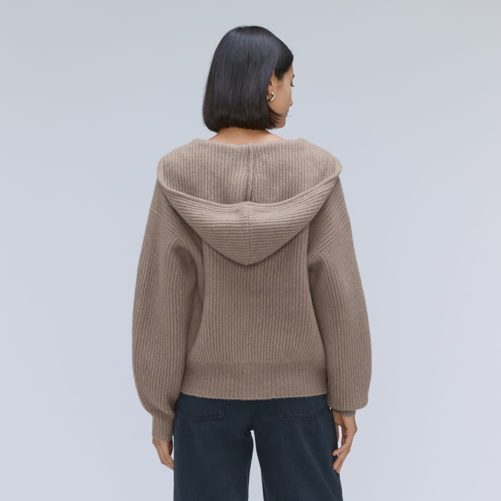 The Cozy-Stretch Hooded Cardigan | Taupe Grey - Image 3