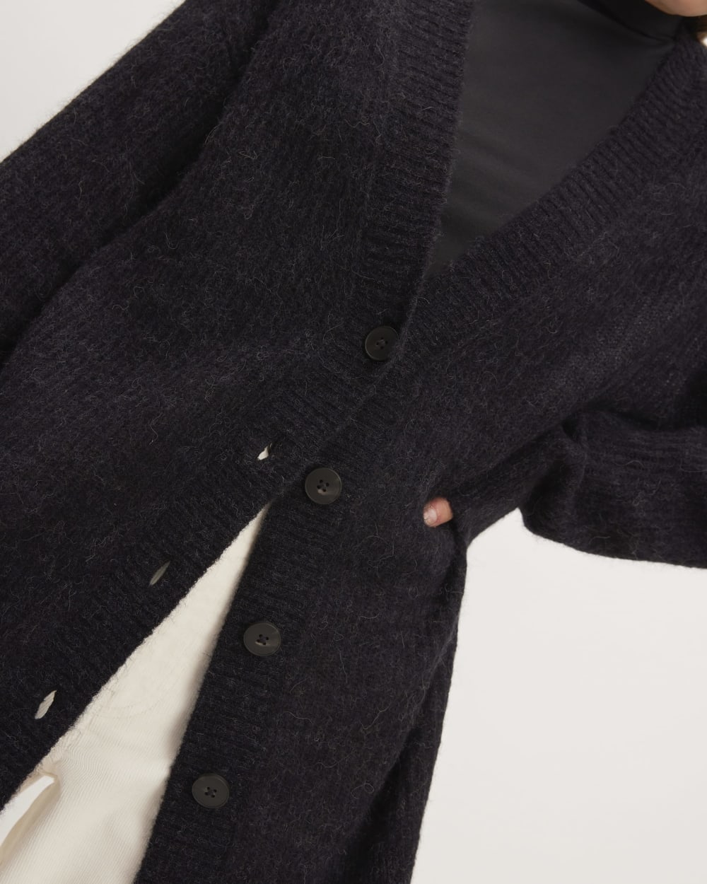 The Alpaca Oversized Cardigan | Heathered Black - Image 5