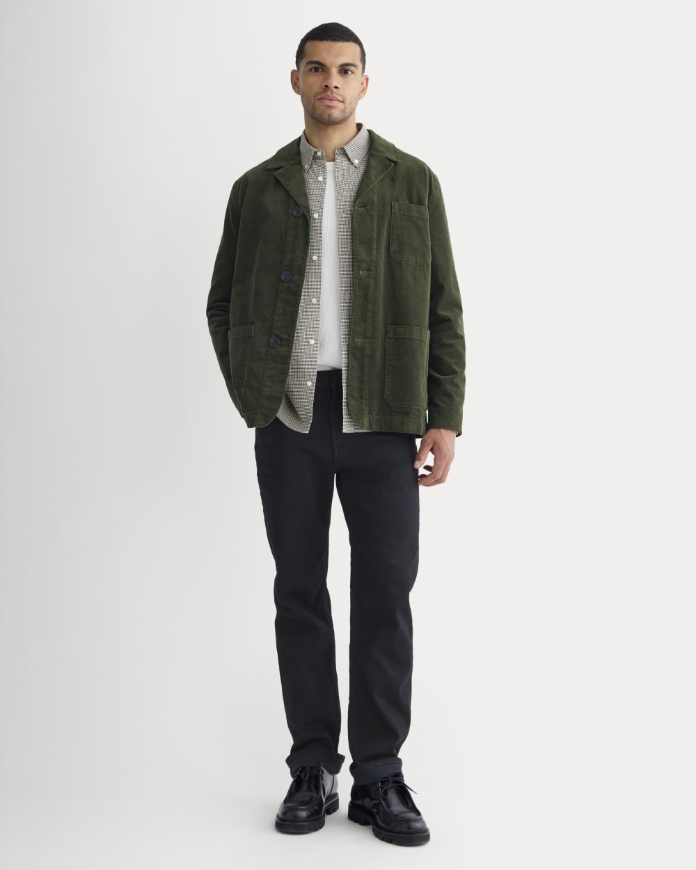 Fine Wale Corduroy Chore Blazer | Dark Forest - Image 3