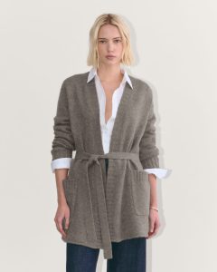 The Robe Cardigan in Alpaca | Taupe Melange