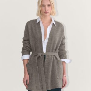 The Robe Cardigan in Alpaca | Taupe Melange
