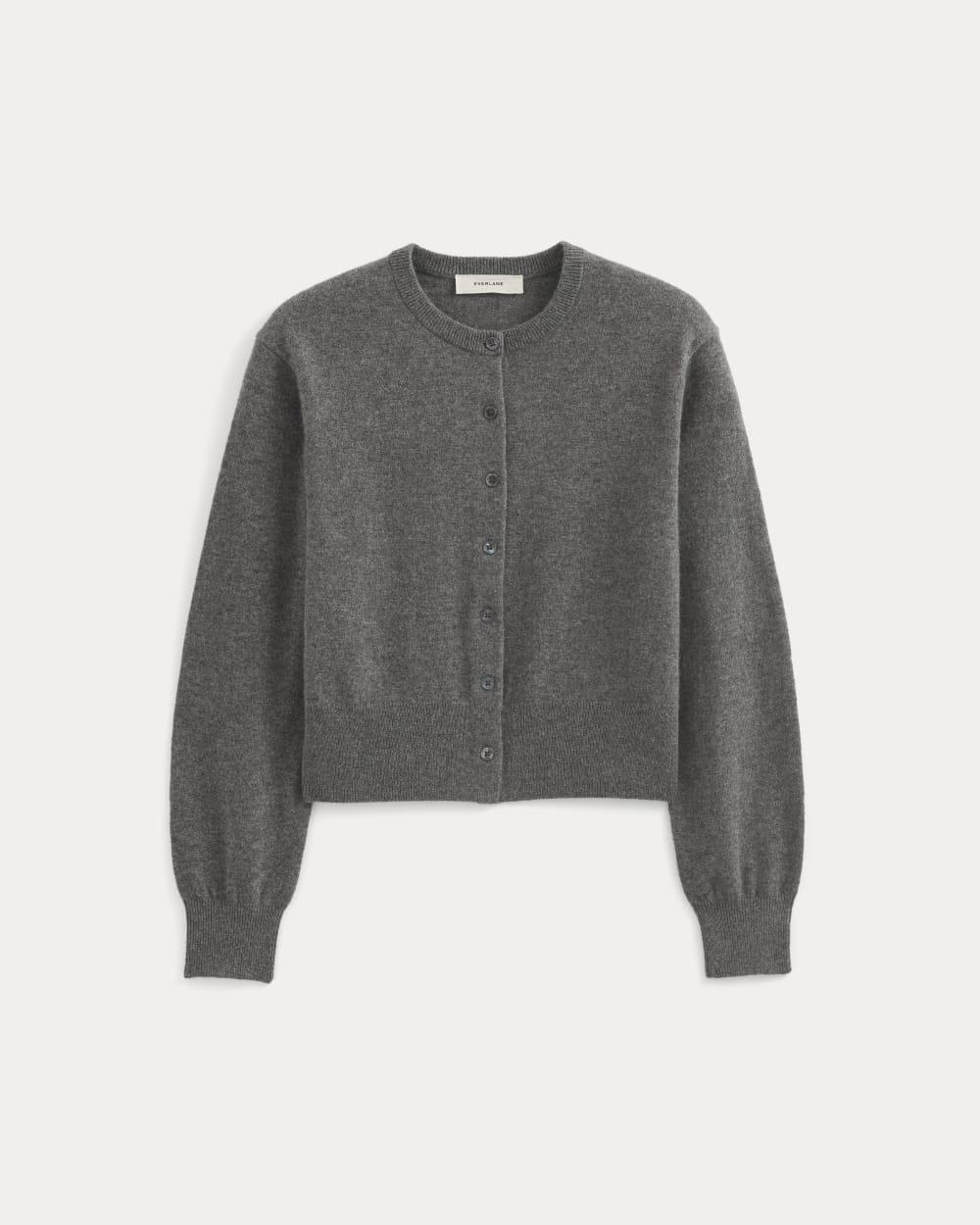 Cashmere Cropped Cardigan | Heather Charcoal - Image 2